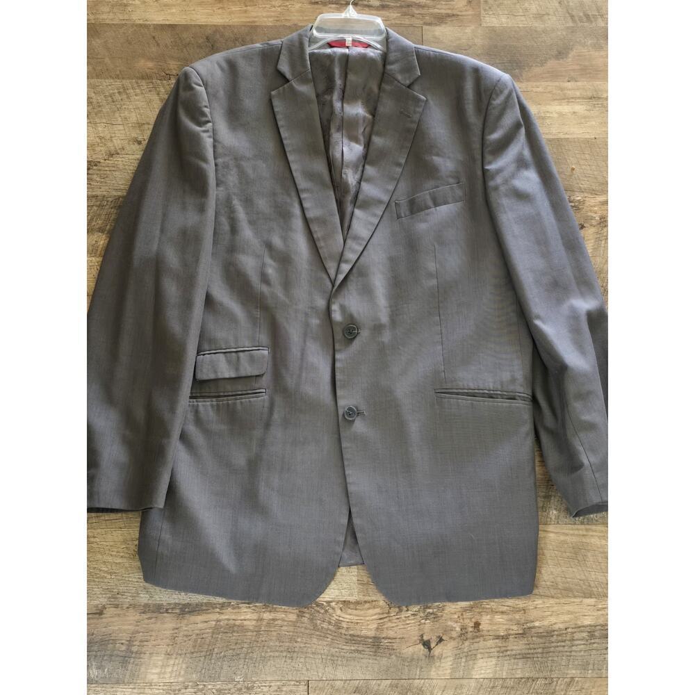 Bianco Brioni Suit Jacket Mens Sz 44L Gray Modern Fit Lined Loro Piana Super 150
